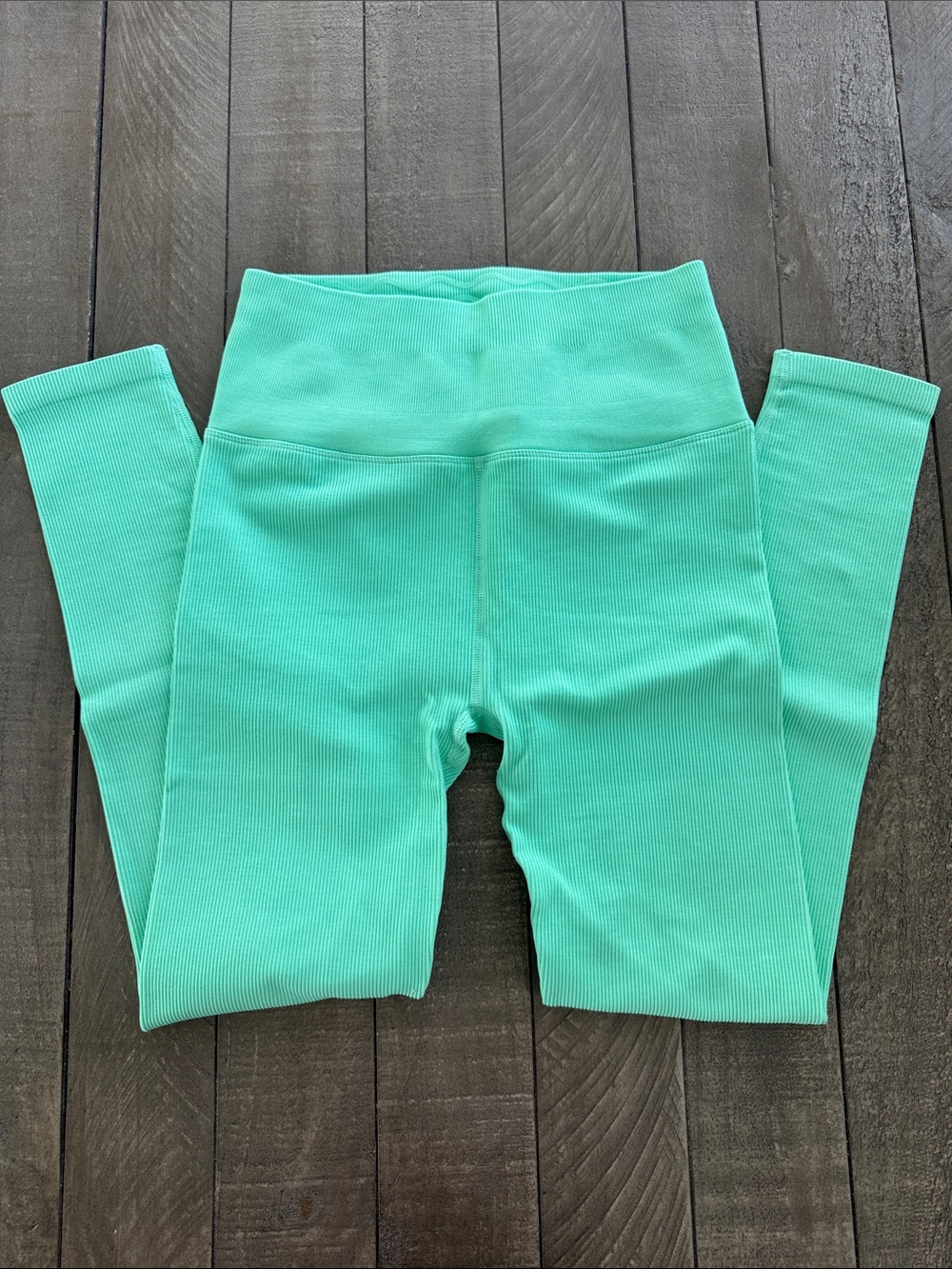 Spiritual Gangster Ribbed Leggings in Mint Green